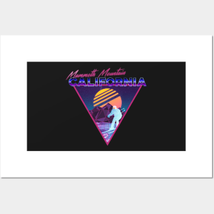 Retro Vaporwave Ski Mountain | Mammoth Mountain California | Shirts, Stickers, and More! Posters and Art